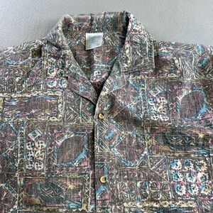 Vintage Hana Fashions Shirt Mens Large Made Hawaii Abstract Print Button Up 90s